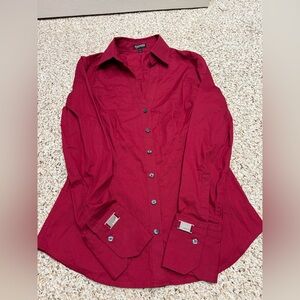 Express Essential Stretch Red/burgundy Shirt